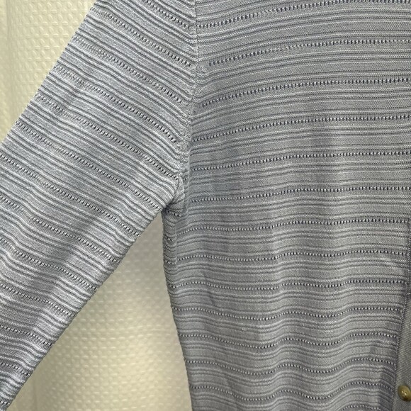Ann Taylor Women’s Blue 70% Silk Cardigan Sweater Medium Classic Spring - Picture 5 of 9